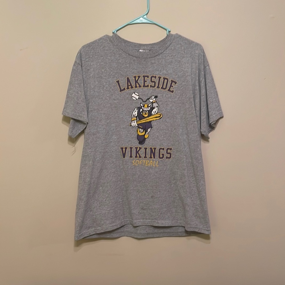 Grey Lakeside Vikings softball. Size: Large